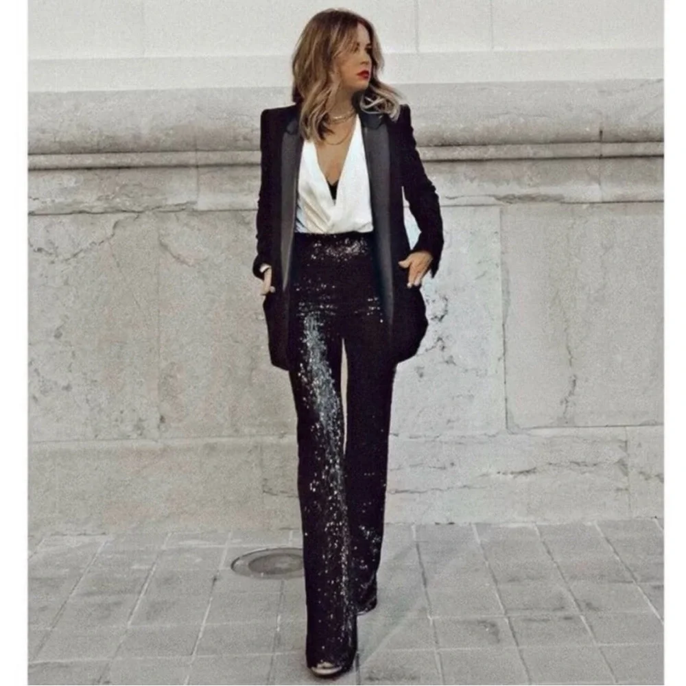 NWT ZARA SEQUIN TROUSERS